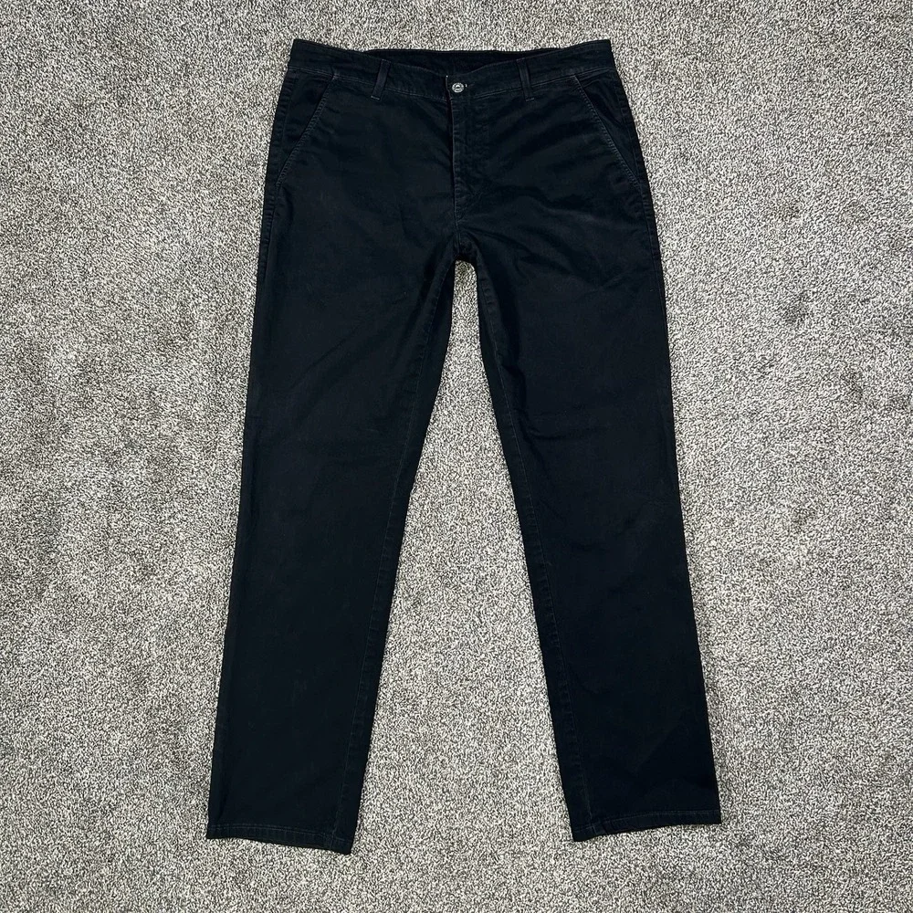 AG Adriano Goldschmied The Lux‎ Khaki Pants Men 34R Black Tailored Trouser